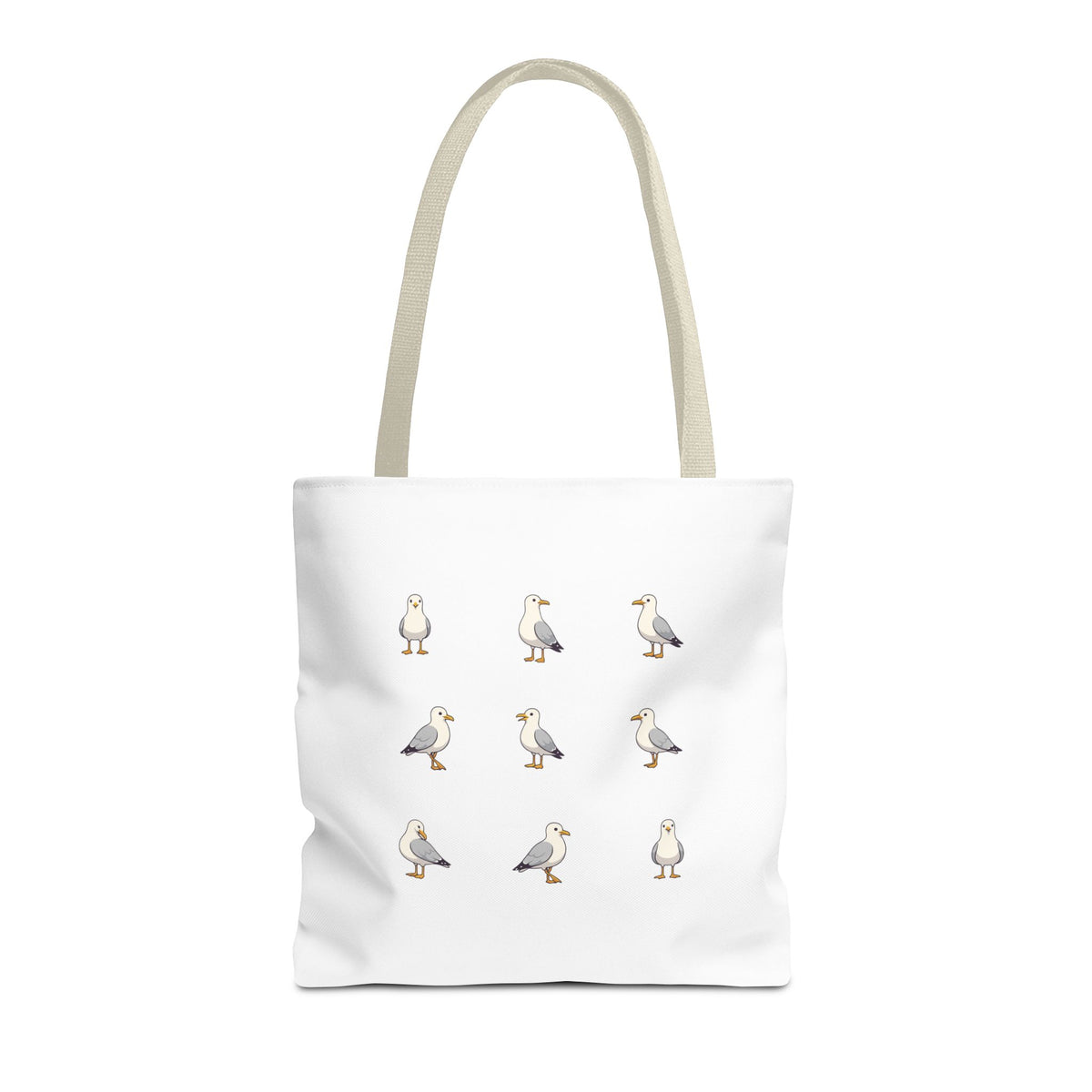 Seagull Pattern Tote Bag, Cute Coastal Beach Tote