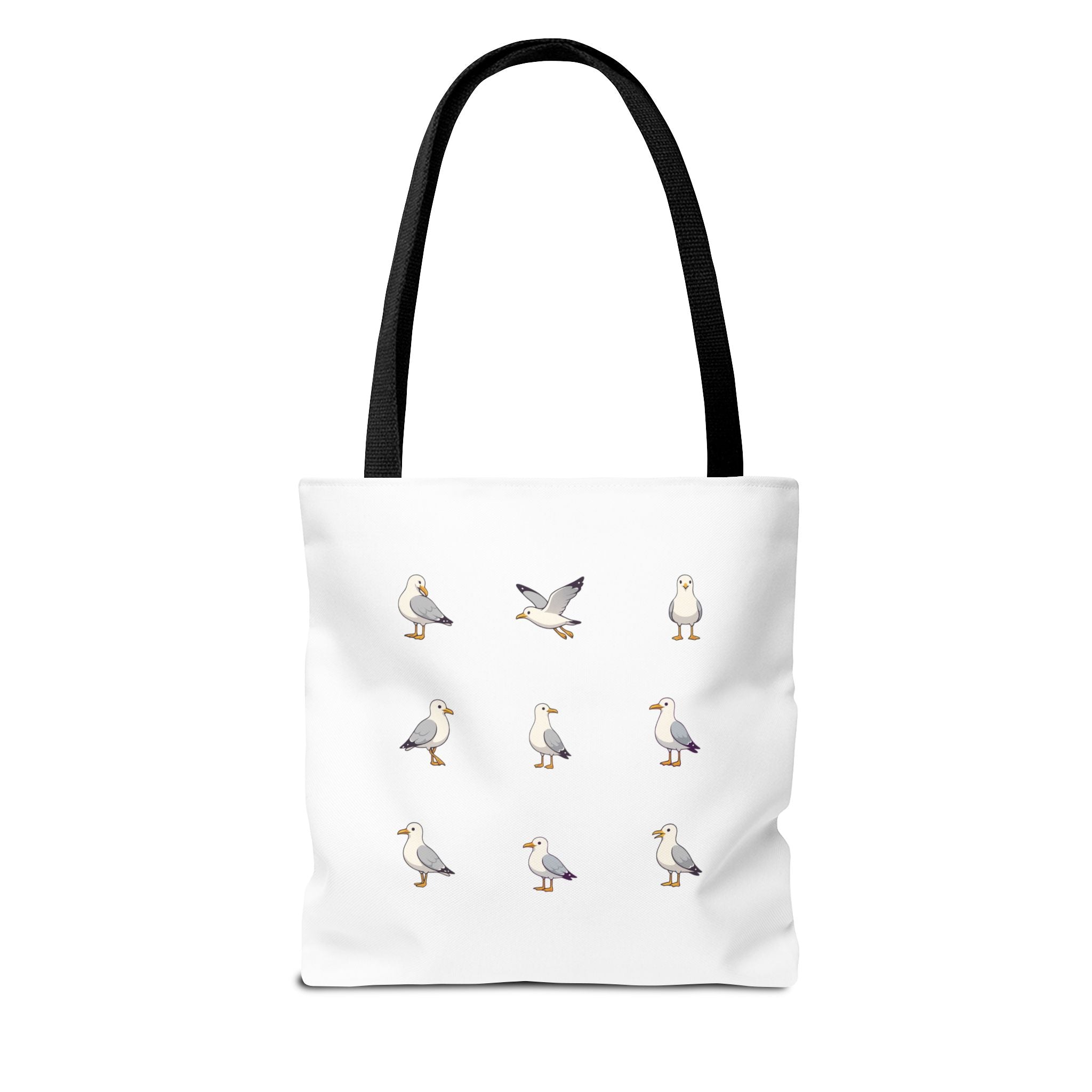 Seagull Pattern Tote Bag, Cute Coastal Beach Tote