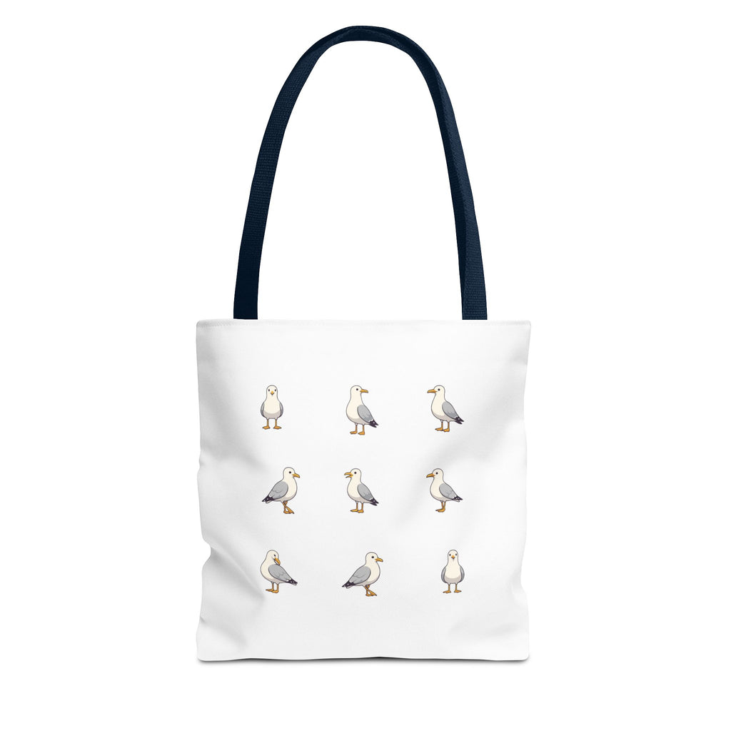 Seagull Pattern Tote Bag, Cute Coastal Beach Tote