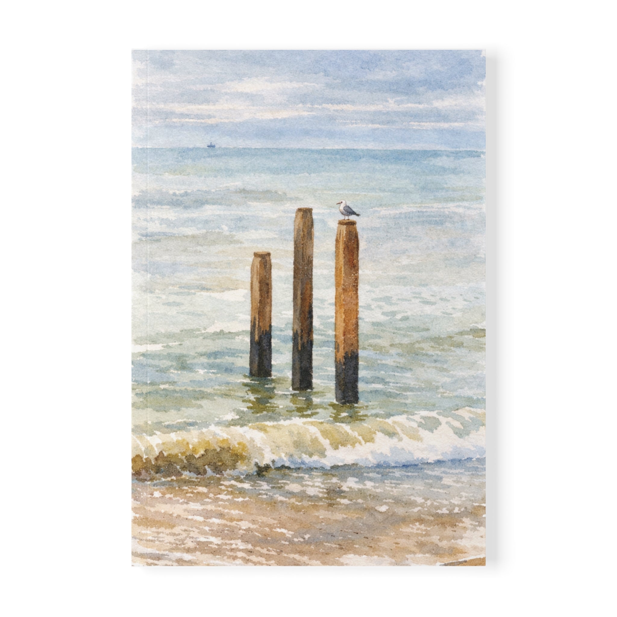 Coastal Journal with Seagull Illustration - Yellow