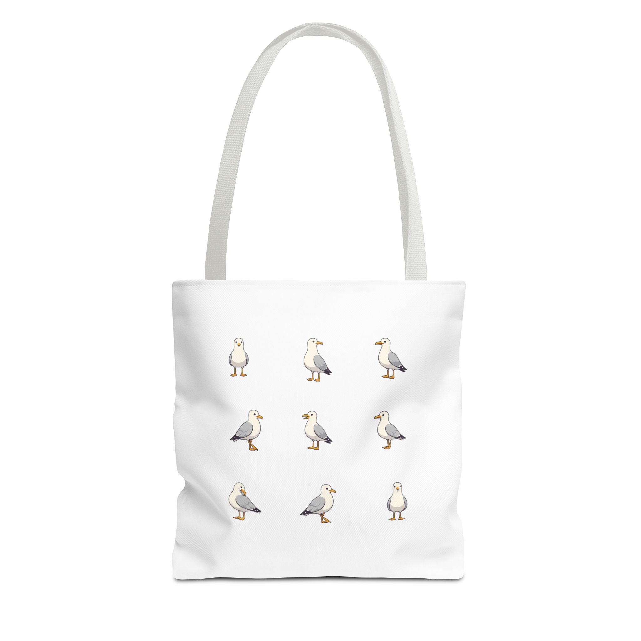 Seagull Pattern Tote Bag, Cute Coastal Beach Tote