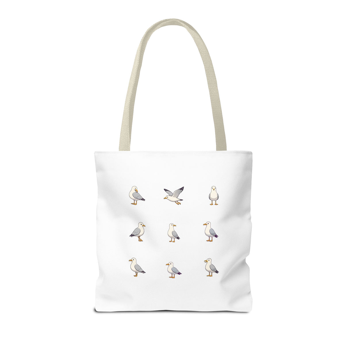 Seagull Pattern Tote Bag, Cute Coastal Beach Tote