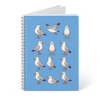 Seagull Pattern A5 Spiral Notebook -  Blue