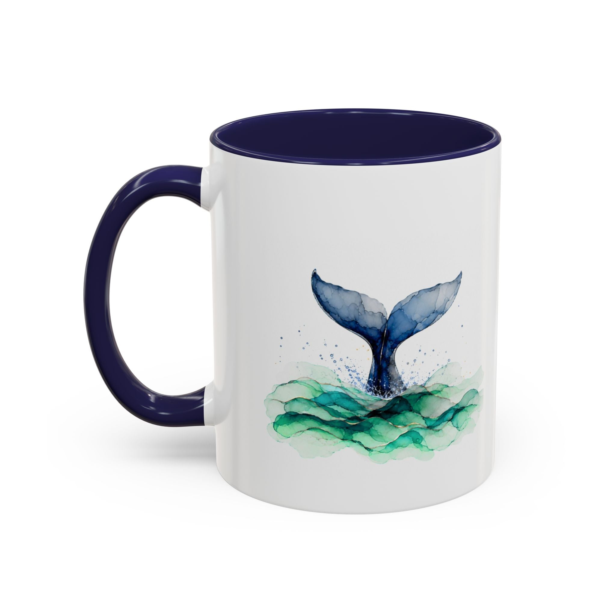 Lighthouse and Whale Tail Ceramic Mug